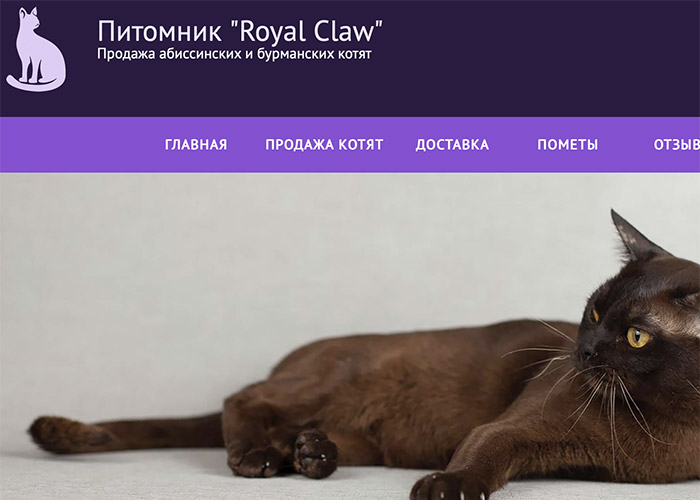 Сайт питомника кошек Royal Claw